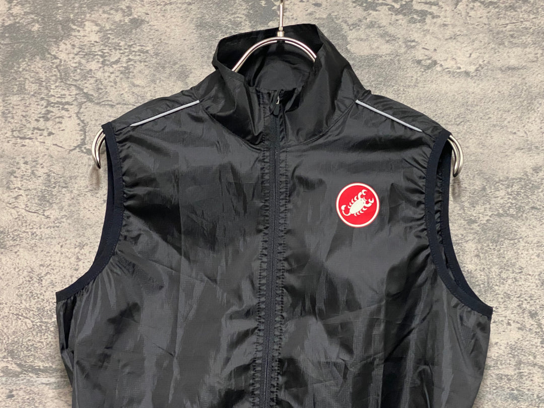 KF199 カステリ CASTELLI ジレ サイクルベスト 黒 S