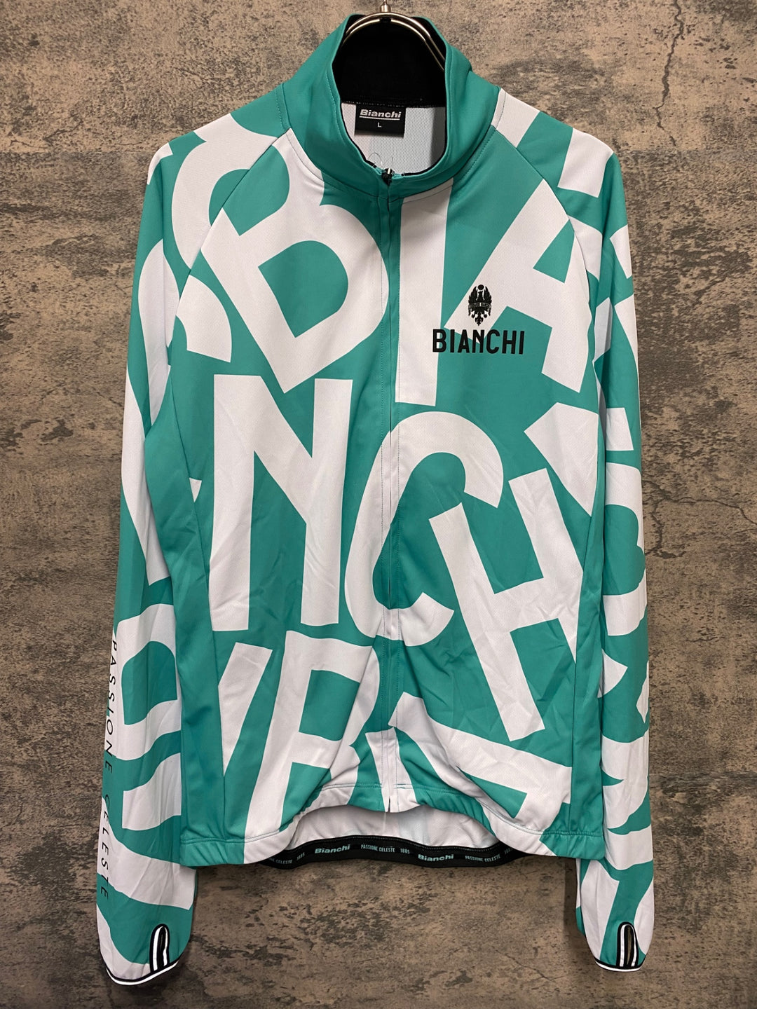 KD338 ビアンキ BIANCHI 長袖 サイクルジャージ 白 チェレステ L