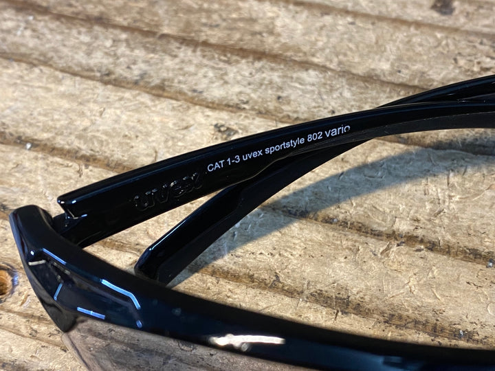 JQ912 ウベックス UVEX sportstyle 802 サングラス アイウェア ブラック クリアレンズ