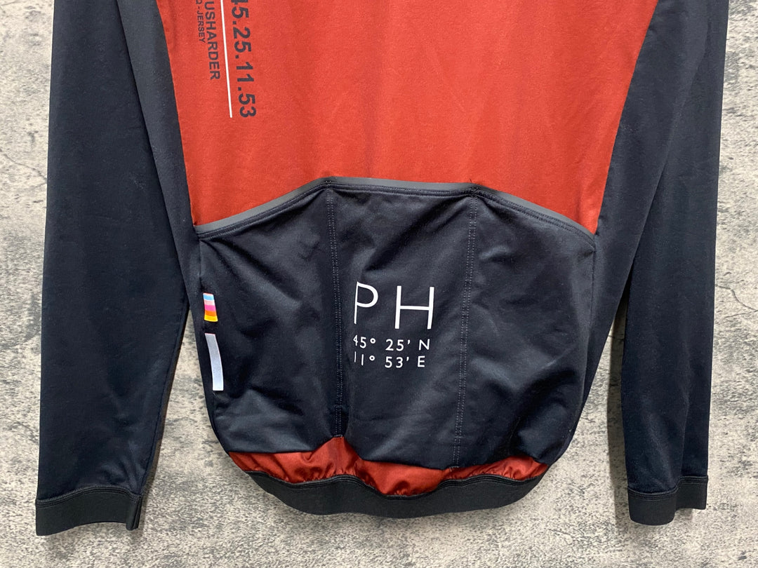 JW569 プッシュハード PUSH HURD 長袖 サイクルジャージ 赤黒 裏起毛 ※サイズ不明