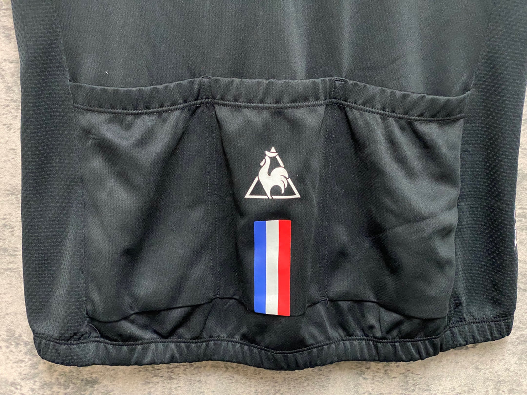 JN809 ルコックスポルティフ le coq sportif 半袖 サイクルジャージ 黒白 L