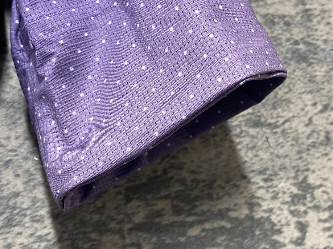 JS977 カフェドシクリステ Cafe du Cycliste Fleurette women 半袖 サイクルジャージ パープル XS レディース ※補修部ありジャンク