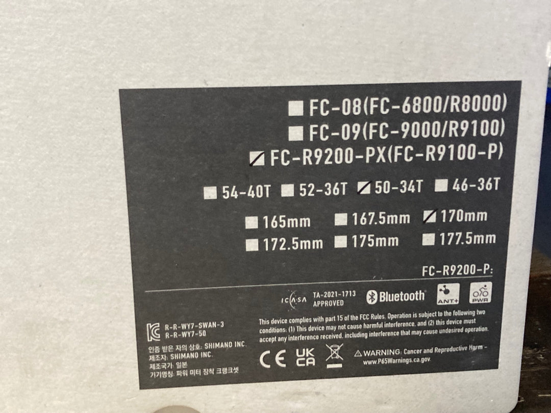 KE927 シマノ SHIMANO デュラエース DURA-ACE FC-R9200PX 170mm 52/36T 11S 両足計測パワーメーター 未使用 接続確認済み