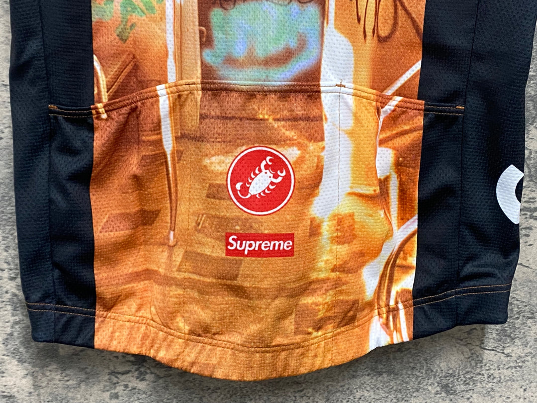KA407 カステリ CASTELLI Supreme SUBWAY 半袖 サイクルジャージ M スカルキャップ セット