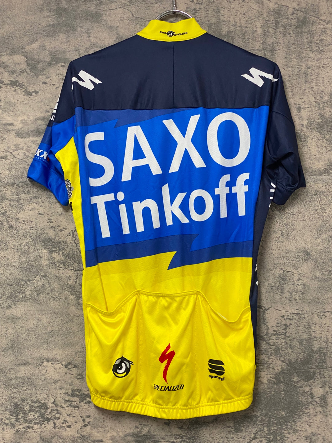 KJ824 スポーツフル sportful 半袖 サイクルジャージ 黃 紺 L SAXO BANK