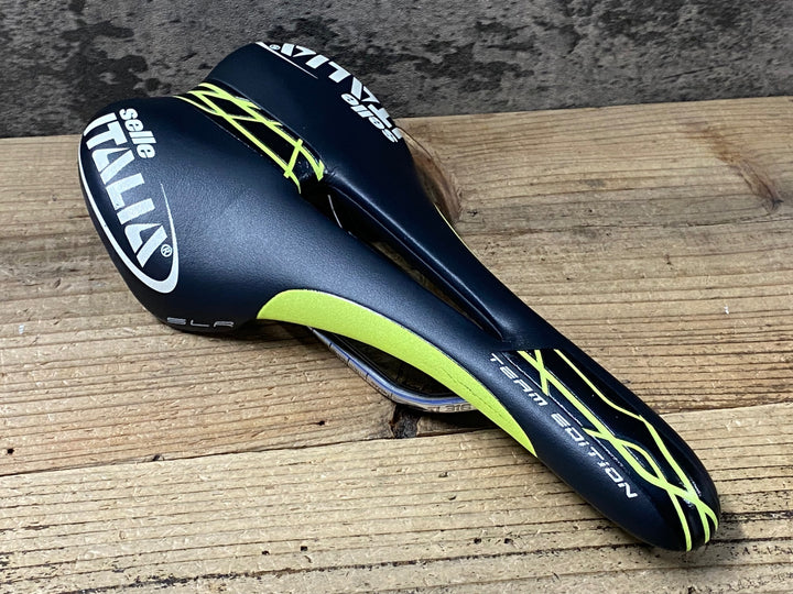 KJ133 セライタリア SELLE ITALIA SLR TEAM EDITION サドル 黒黄 Ti316 レール