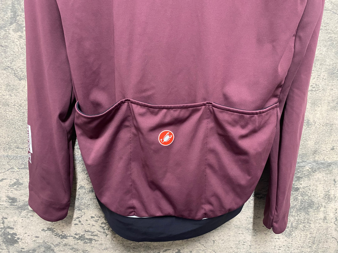KG693 カステリ CASTELLI ALPHA 150 JACKET 長袖 サイクルジャケット ボルドー L 裏起毛