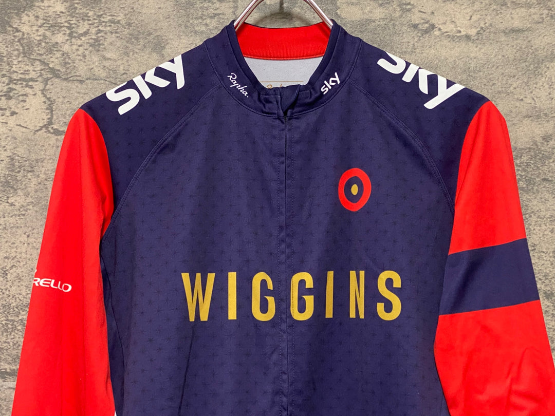 KN957 ラファ Rapha L/S CORE JERSEY WIGGINS 長袖 サイクルジャージ 紫 S 裏起毛