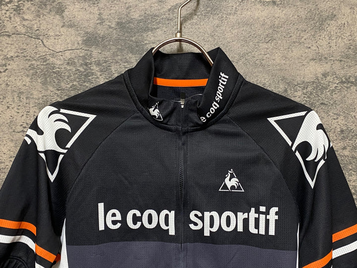 JP518 ルコックスポルティフ le coq sportif 半袖 サイクルジャージ L 白黒 ※ほつれあり