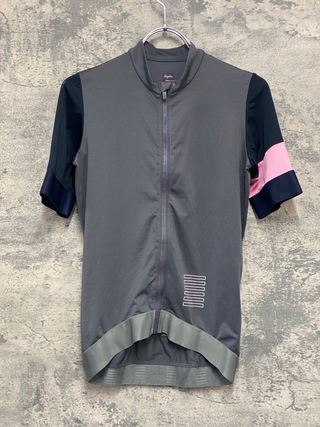 JM828 ラファ Rapha PRO TEAM TRAINING JERSEY 半袖 サイクルジャージ グレー S ※小穴あり