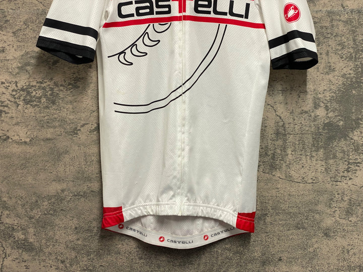 JV204 カステリ CASTELLI 半袖 サイクルジャージ グレー 白 S