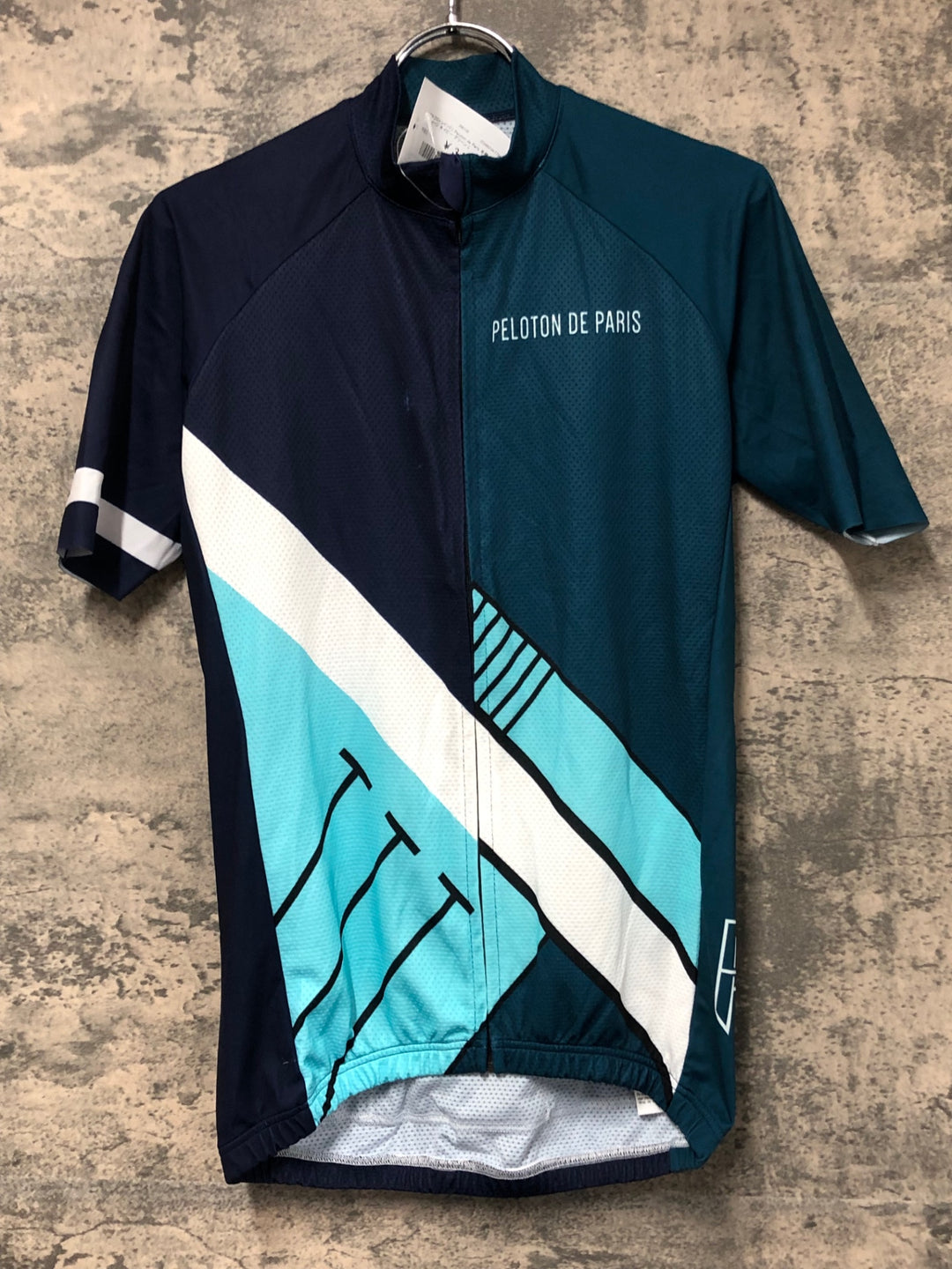 JV919 プロトンドパリ Peloton de Paris 半袖 サイクルジャージ ネイビー グリーン L