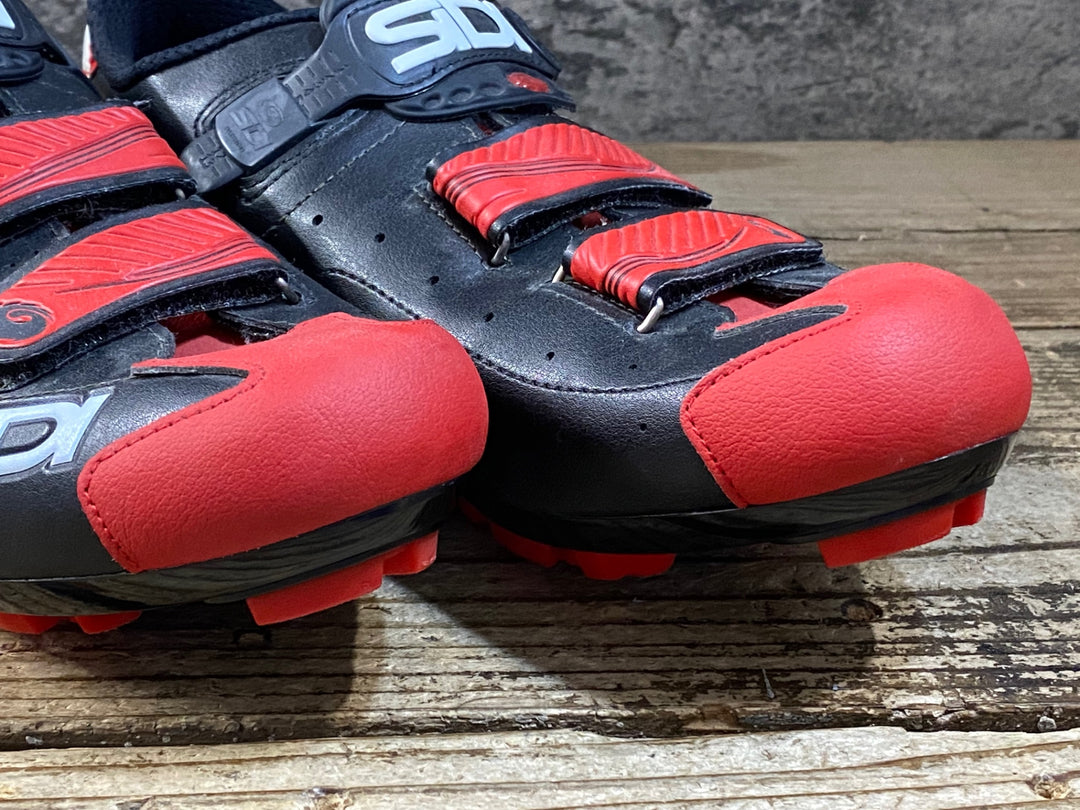 KG395 シディ SIDI TRACE MTB ビンディングシューズ 黒 赤 SPD EU45 ※ペン字あり