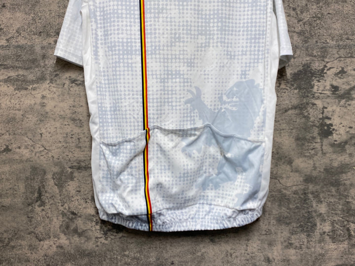 JV503 リオンドカペルミュール Lion de KAPELMUUR 半袖 サイクルジャージ 白 XL