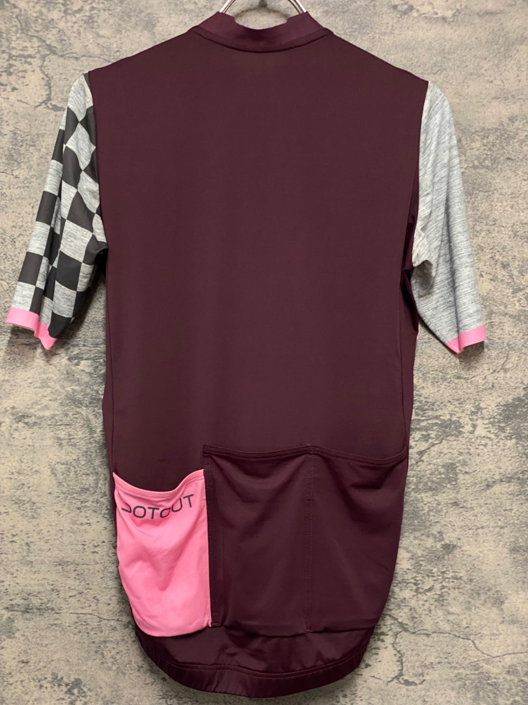 KM230 ドットアウト DOTOUT FANATICA JERSEY 半袖 サイクルジャージ 赤グレー S