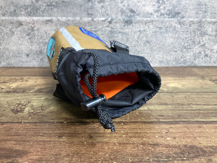 JX860 DAVOS×OSTRICH POTARI ステムバッグ 茶 ※加工品