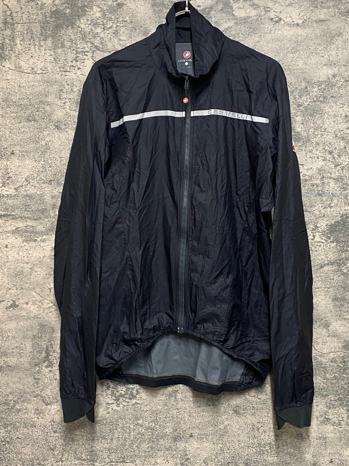 KF201 カステリ CASTELLI 長袖 ウィンドブレーカー 黒 L ※反射材劣化