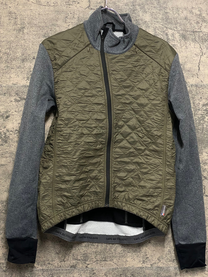 JV277 カフェドシクリステ Cafe du Cycliste Heidi man 長袖 サイクルジャージ グレー カーキ M 裏起毛