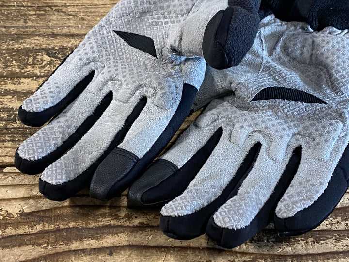 JQ909 パールイズミ PEARL iZUMi 長指 グローブ 黒 グレー 裏起毛 size M