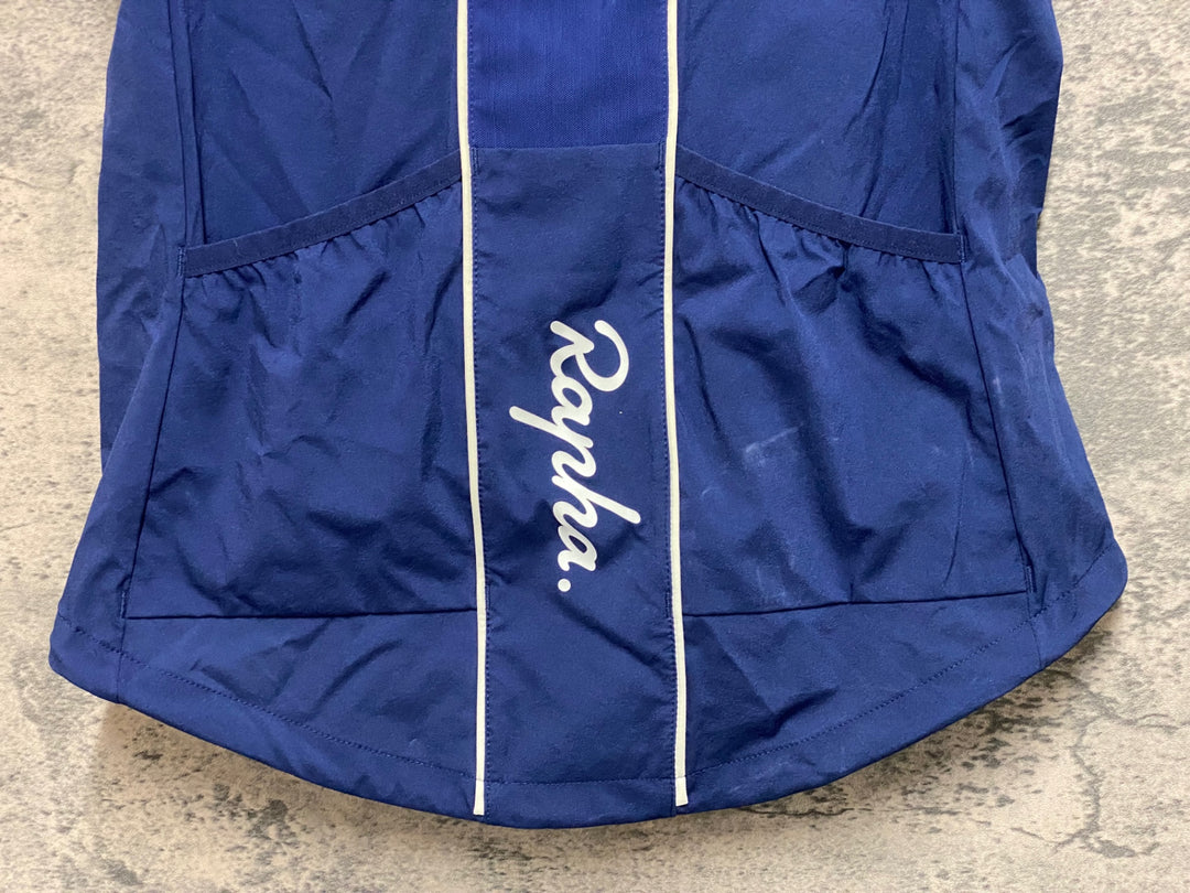 JN310 ラファ Rapha CLASSIC GILET サイクルベスト ジレ 紺 XS 汚れ、一部劣化