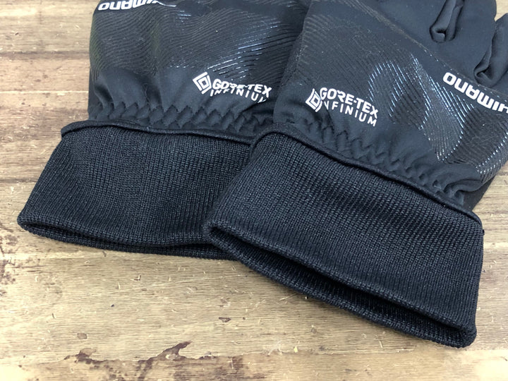 JK031 シマノ SHIMANO GORETEX 裏起毛 長指 サイクルグローブ 黒 M