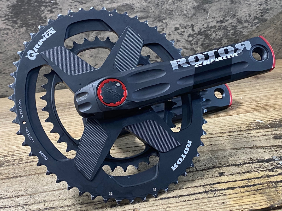 KF889 ローター ROTOR 2INPOWER Q-RINGS パワーメーター クランクセット 165mm 楕円 52/36T Φ30 接続確認済 ※プラグキャップ破損