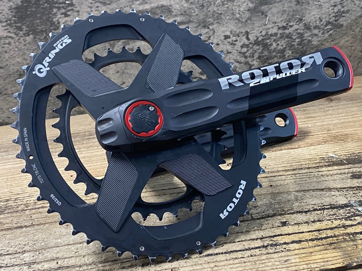 KF889 ローター ROTOR 2INPOWER Q-RINGS パワーメーター クランクセット 165mm 楕円 52/36T Φ30 接続確認済 ※プラグキャップ破損