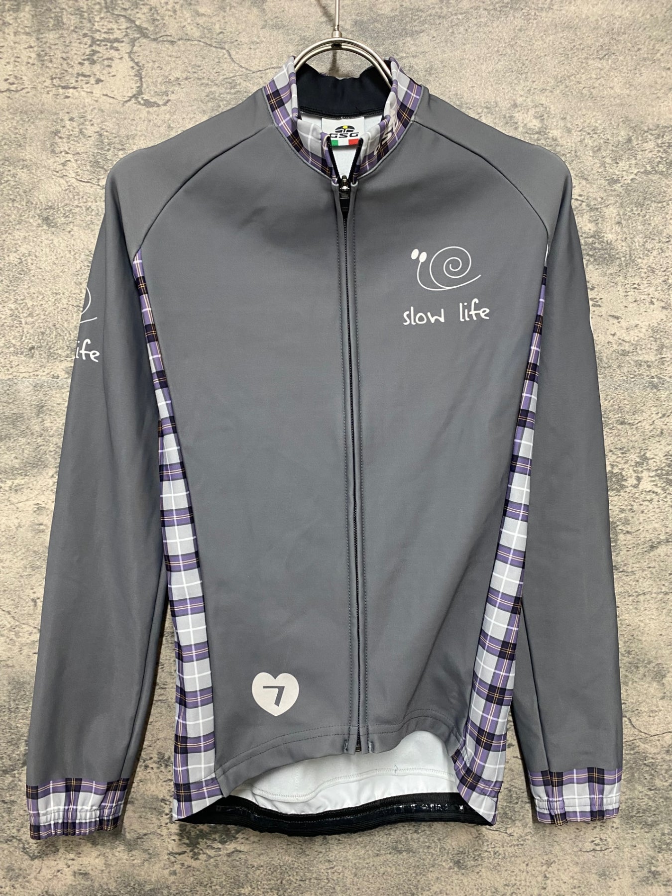 JJ823 ジェッセージ GSG 長袖 サイクルジャージ グレー S 裏起毛