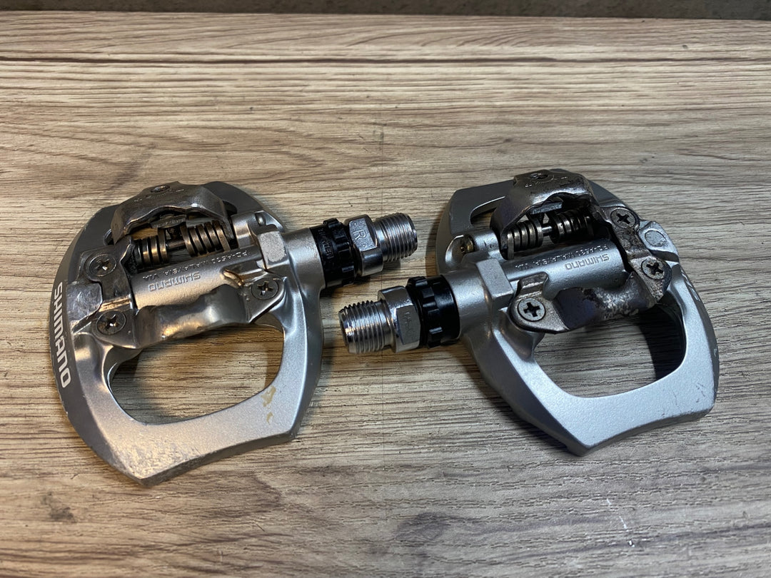 JO035 シマノ SHIMANO PD-A530 ビンディングペダル 片面フラット シルバー SPD