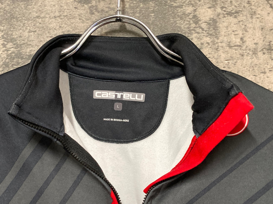 KG452 カステリ CASTELLI 長袖 サイクルジャージ グレー L 裏起毛