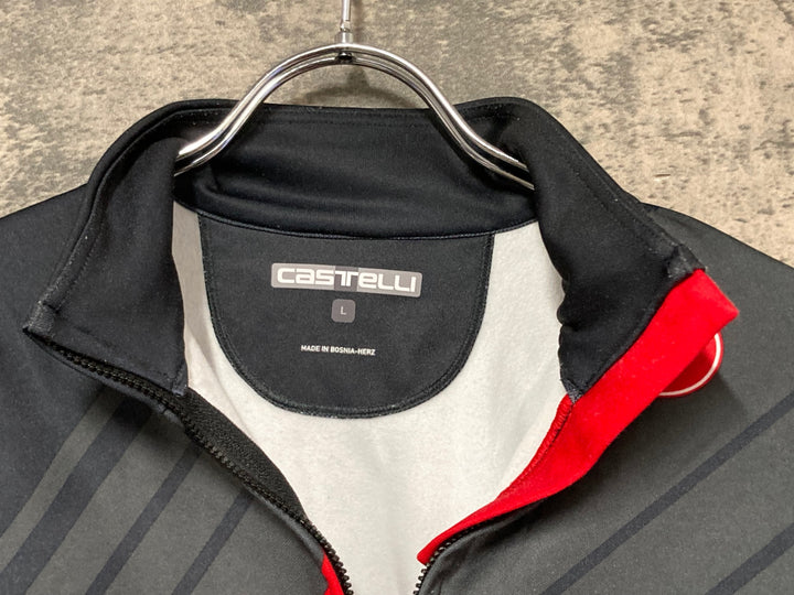 KG452 カステリ CASTELLI 長袖 サイクルジャージ グレー L 裏起毛