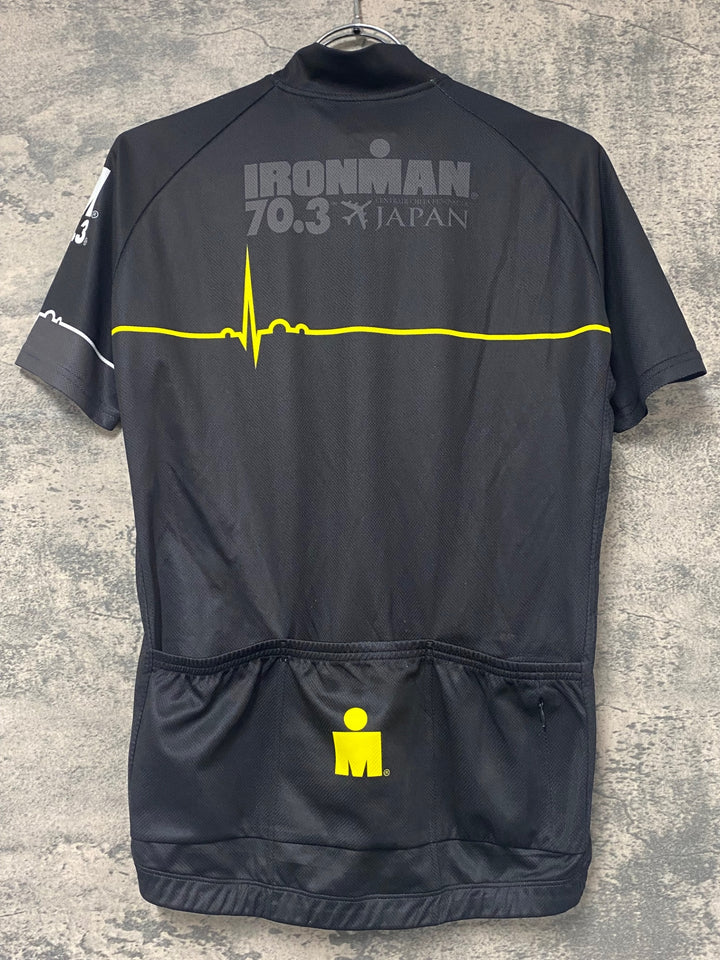 KK003 IRONMAN 半袖 サイクルジャージ 黒 M