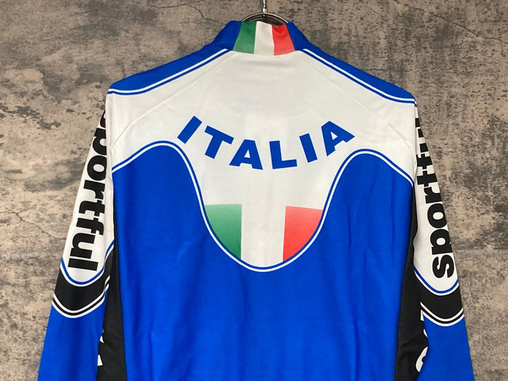 JV557 スポーツフル sportful 長袖 サイクルジャージ 青 白 XL 裏起毛 ITALIA Skoda