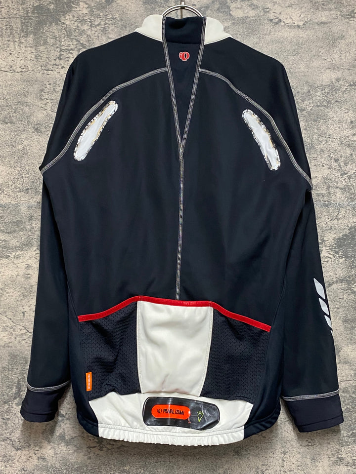 JR164 パールイズミ PEARL iZUMi 長袖サイクルジャケット 白黒 L 裏起毛