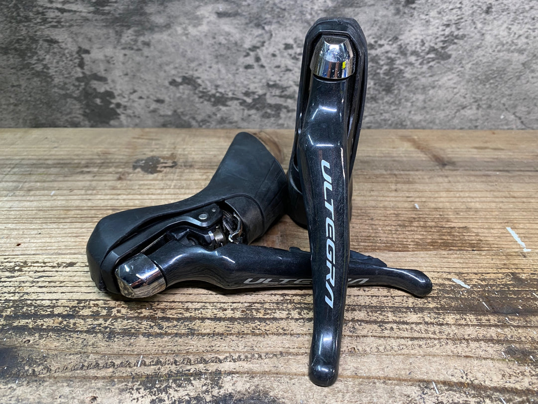 JJ092 シマノ SHIMANO アルテグラ ULTEGRA ST-R8020 STIレバー 2x11S ※クランプ欠品,レバー削れ,ブラケット破れ劣化,クラックのためジャンク