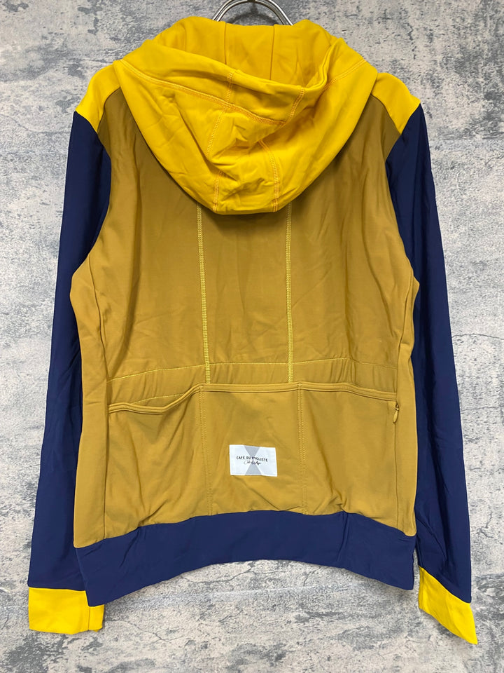 JY659 カフェドシクリステ CAFE DU CYCLISTE PENELOPE Unisex 長袖 フーディ サイクルジャージ 茶 黄 L 裏起毛