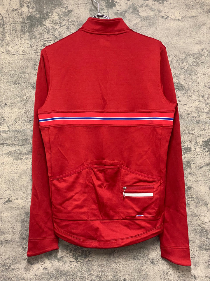 KR196 ラファ Rapha LONG SLEEVE COUNTRY JERSEY 長袖 サイクルジャージ 赤 M ハーフジップ