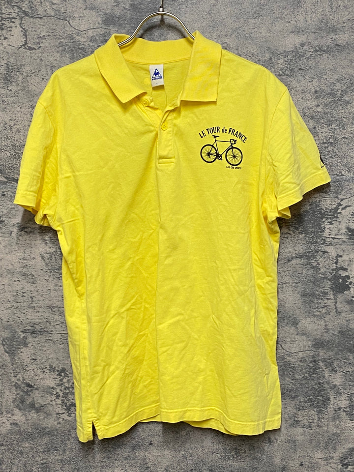 JO862 ルコックスポルティフ le coq sportif 半袖 ポロシャツ 黄 L Le Tour de France