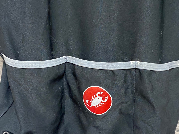 JN509 カステリ CASTELLI 半袖 サイクルジャケット 黒 XXL Waterproof ※穴あきのためジャンク