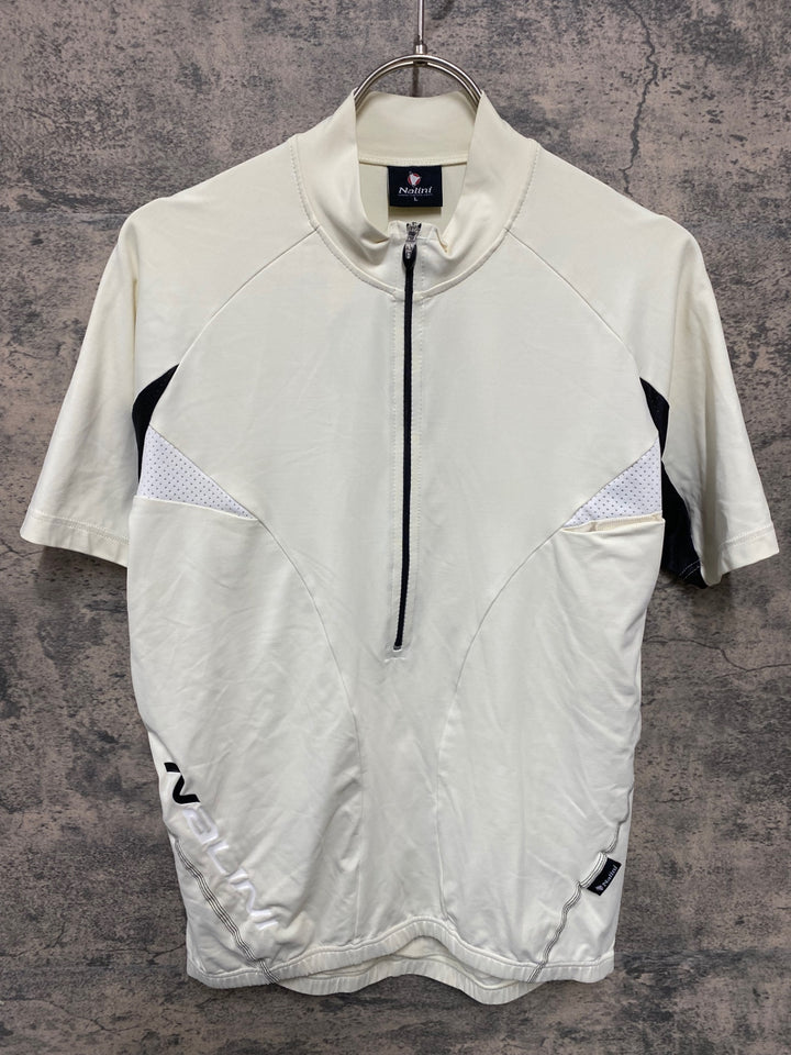 KD357 ナリーニ NALINI 半袖 サイクルジャージ 白 クリーム色 M