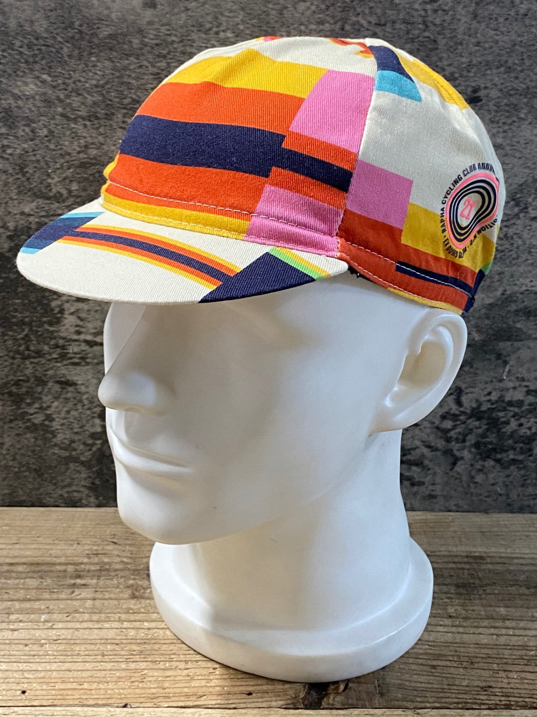 KD253 ラファ Rapha RCC ANNUAL CAP サイクルキャップ ベージュ 総柄 ワンサイズ