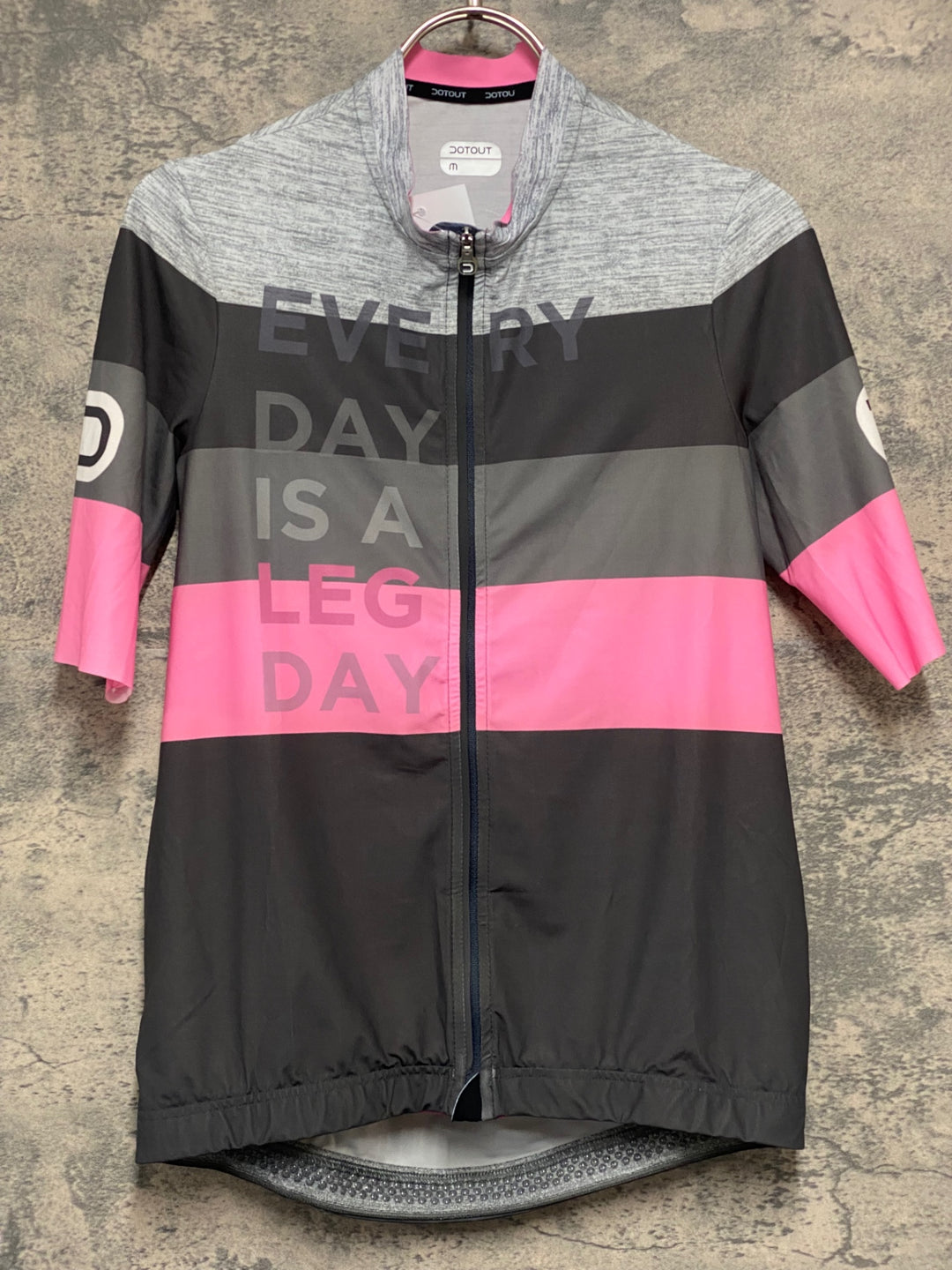 KM232 ドットアウト DOTOUT COMBAT JERSEY 半袖 サイクルジャージ ピンク グレー M