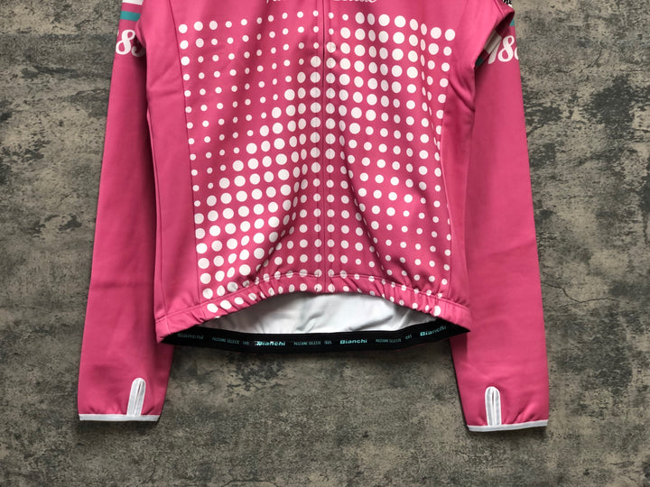 KJ355 ビアンキ Bianchi 長袖 サイクルジャケット ピンク L 裏起毛