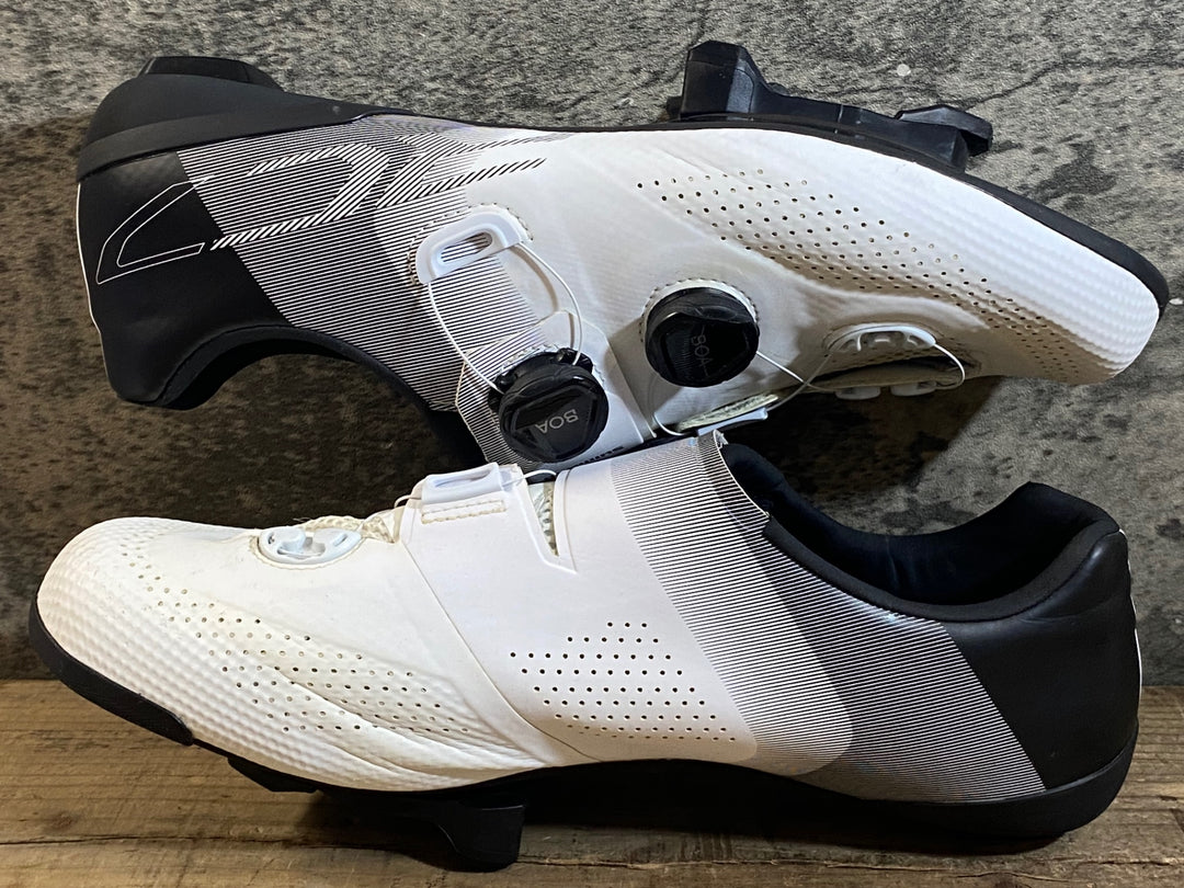 KH794 シマノ SHIMANO RC7 SHRC702M WIDEビンディングシューズ 3穴 BOA 白 EU45