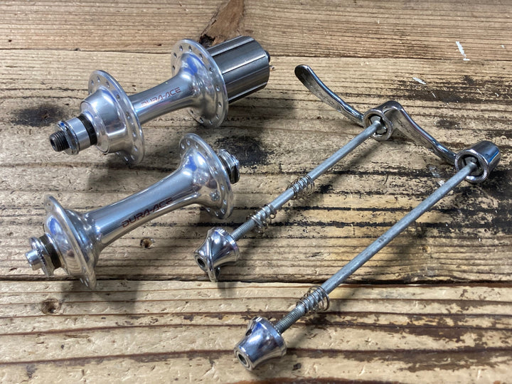KE853 シマノ SHIMANO デュラエース DURA-ACE HB-7700 FH-7700 クイックリリース付 ハブ 前後セット 28H ※リアハブややザラつき有