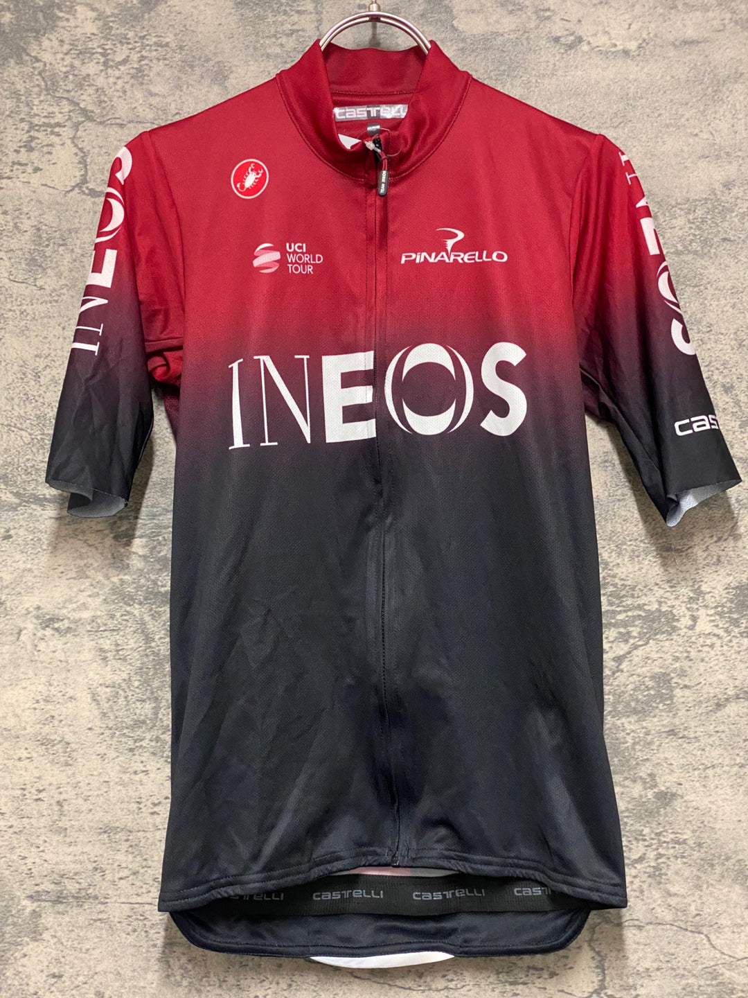 KG335 カステリ CASTELLI 半袖 サイクルジャージ 赤 黒 S INEOS