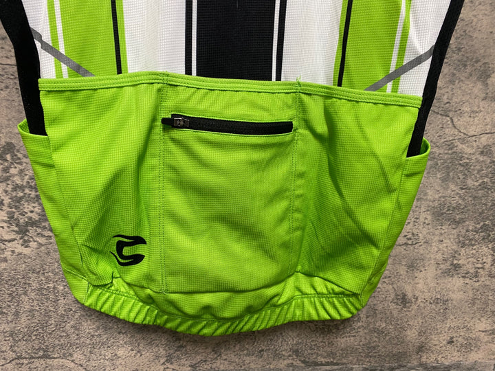 JS446 キャノンデール CANNONDALE 半袖 サイクルジャージ 緑 白 S/P