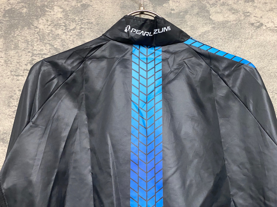 KA422 パールイズミ PEARL iZUMi 長袖 ウインドブレイカー 黒 青 M ほつれ
