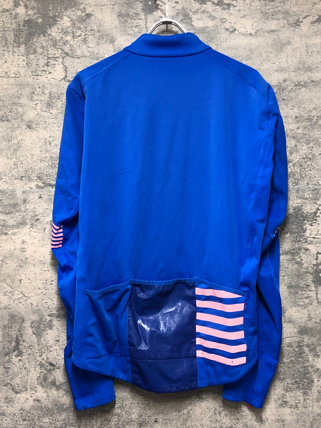 KL772 ラファ Rapha PRO TEAM SHOFTSHELL JACKET 長袖 サイクルジャケット 青 XL 擦れ