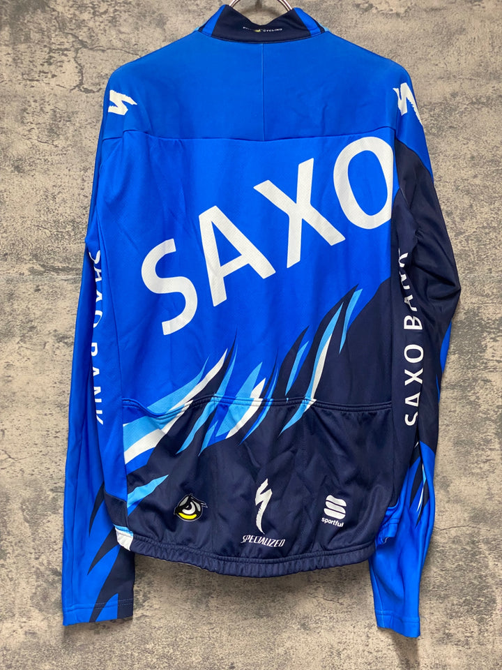 KJ804 スポーツフル sportful 長袖 サイクルジャージ 青 XL 裏起毛 SAXO BANK